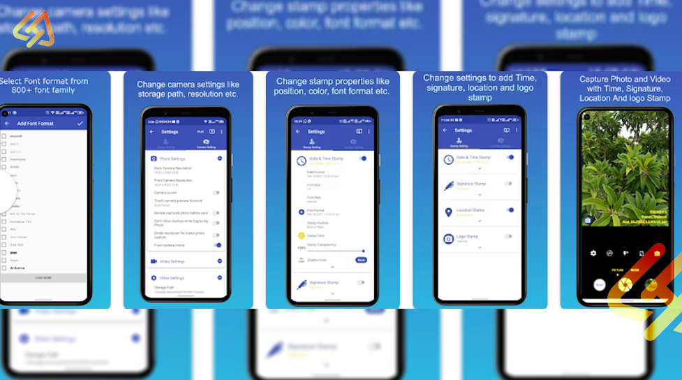 Background تحميل تطبيق PhotoStamp Camera مجانا Apk 