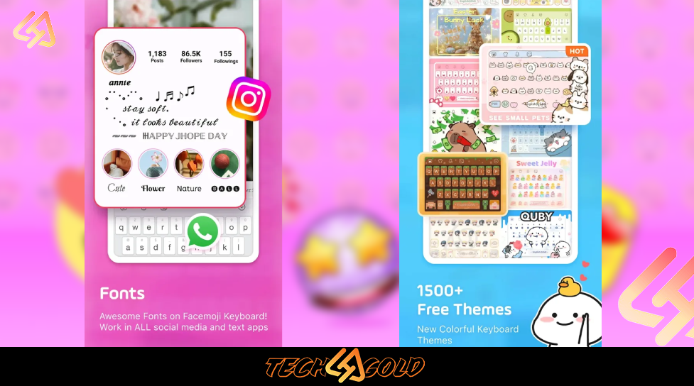 Background تحميل كيبورد ايموجي Facemoji Keyboard مهكر 2026 